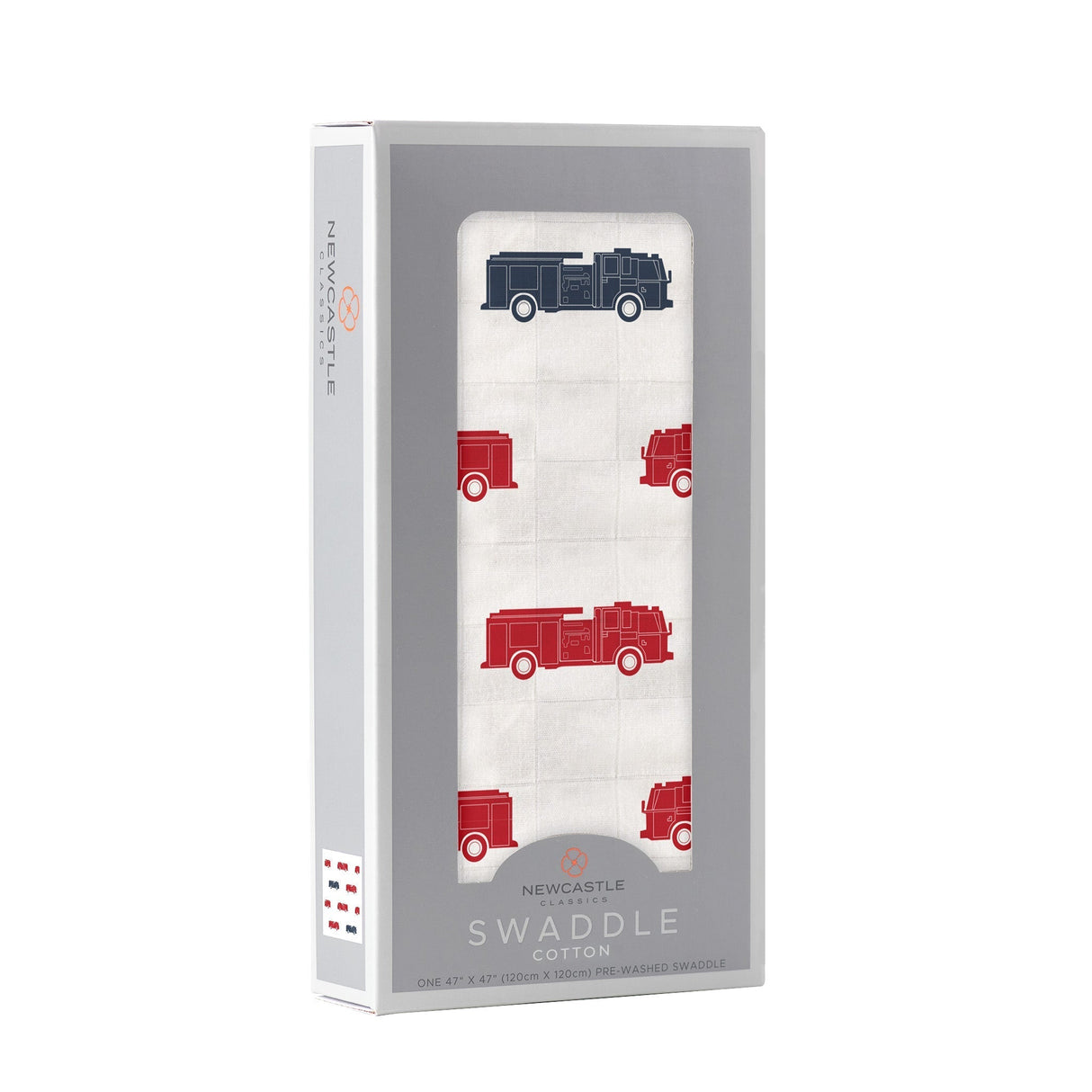 Blue and Red Fire Trucks Swaddle - HoneyBug