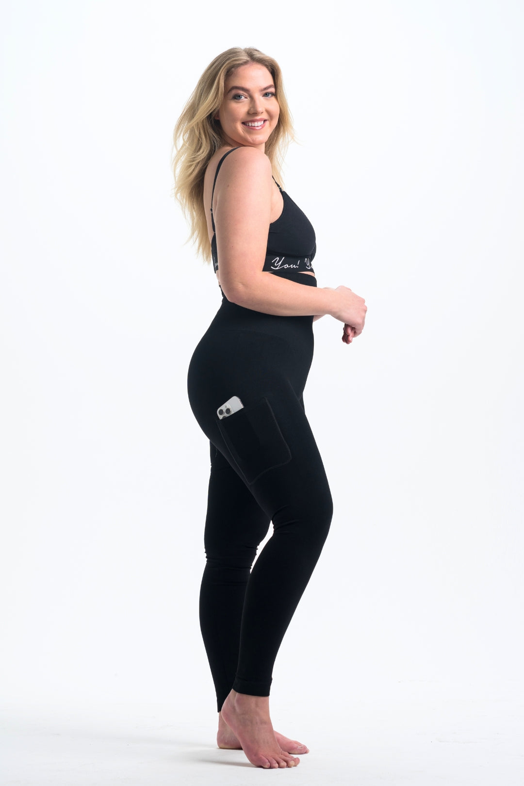 Snapback™ Postpartum Leggings - Black - HoneyBug