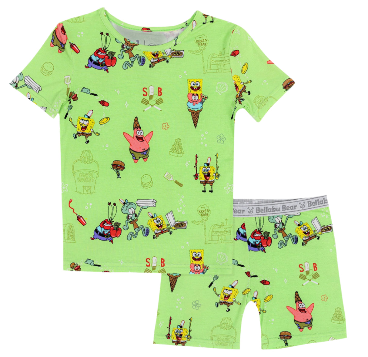 SpongeBob SquarePants: Foodie Bamboo Kids Pajama Short Set - HoneyBug