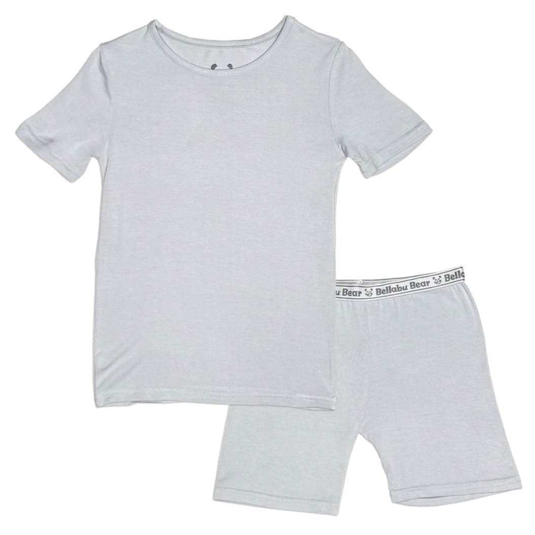 Cloud Grey Bamboo Kids Pajama Short Set - HoneyBug