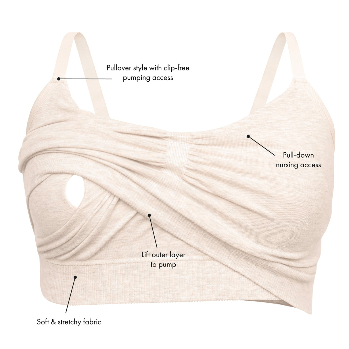 Sublime® Bamboo Hands-Free Pumping Lounge & Sleep Bra | Twilight - HoneyBug
