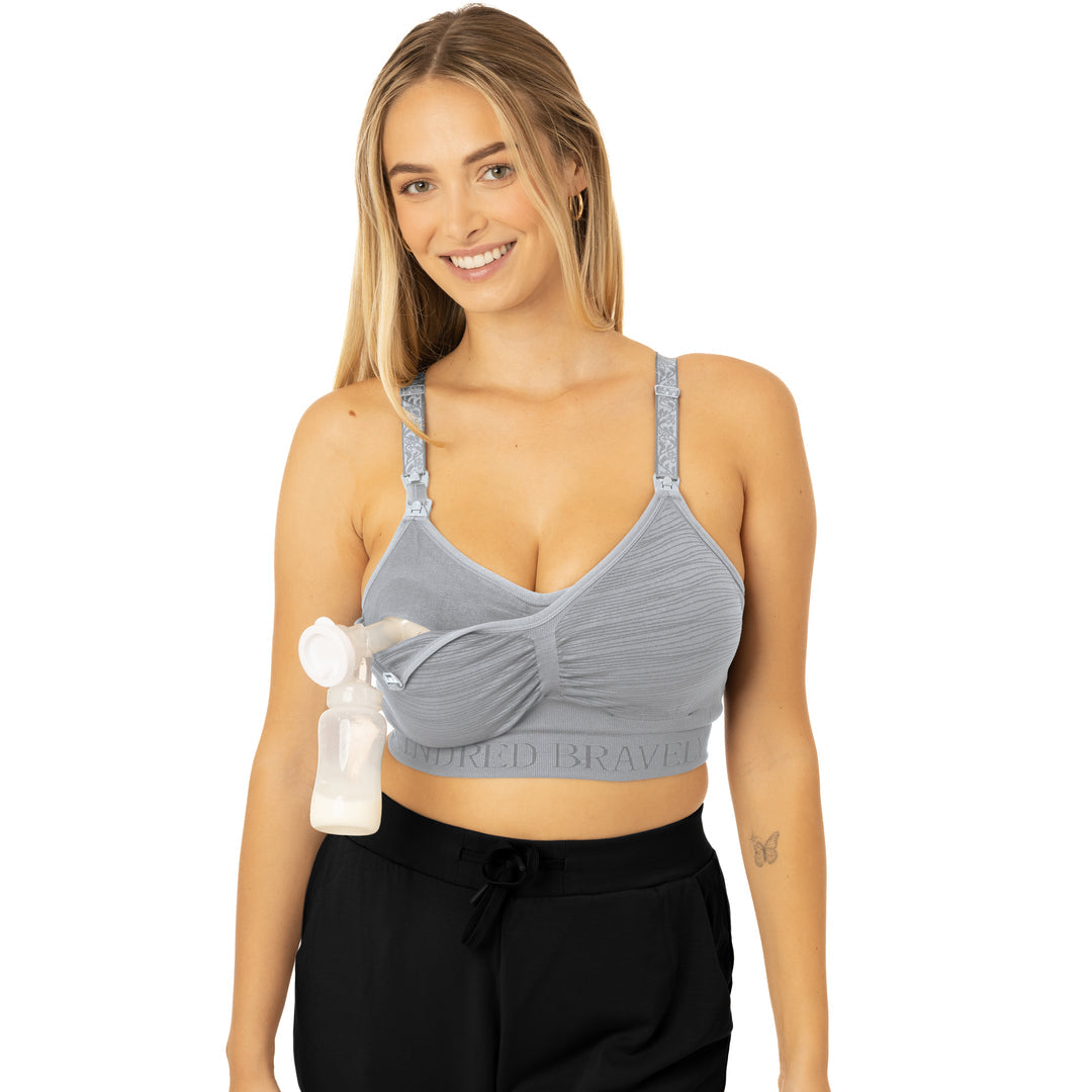 Sublime® Hands-Free Pumping & Nursing Bra | Grey - HoneyBug