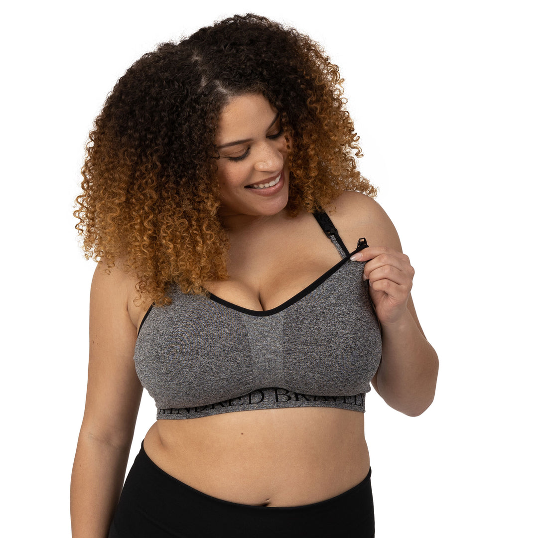 Sublime® Nursing Sports Bra | Heather Grey - HoneyBug
