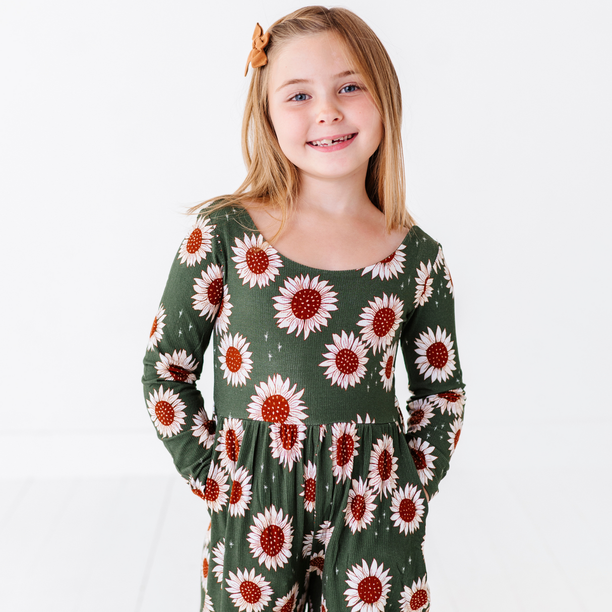 Rustic Blooms Ribbed Romper - HoneyBug