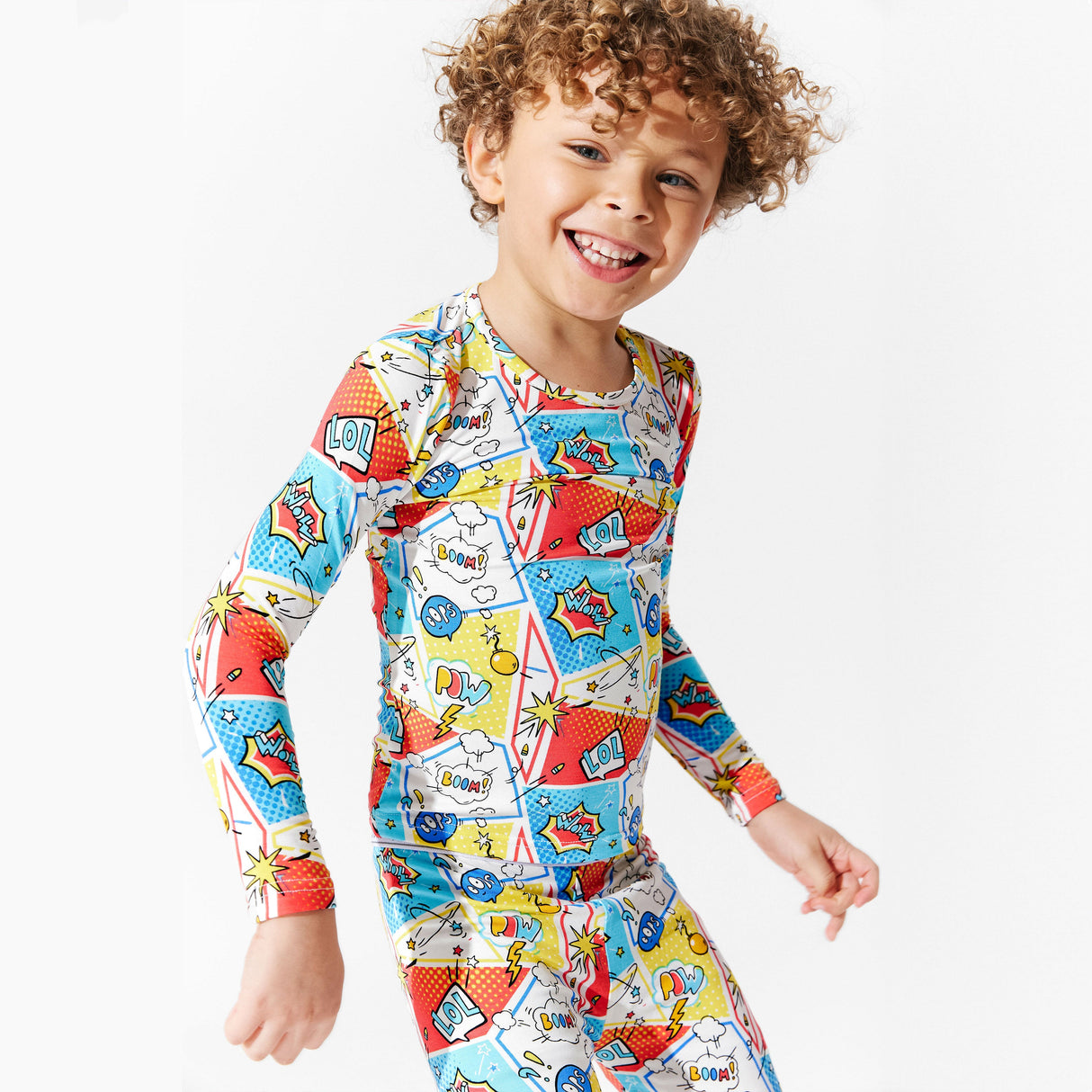Comic Hero Bamboo Kids Pajamas - HoneyBug