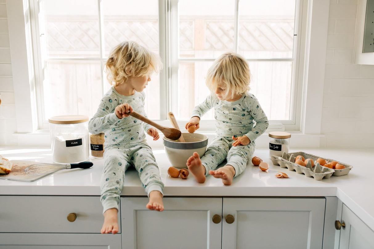 Pajamas - Mint Moon & Stars - HoneyBug