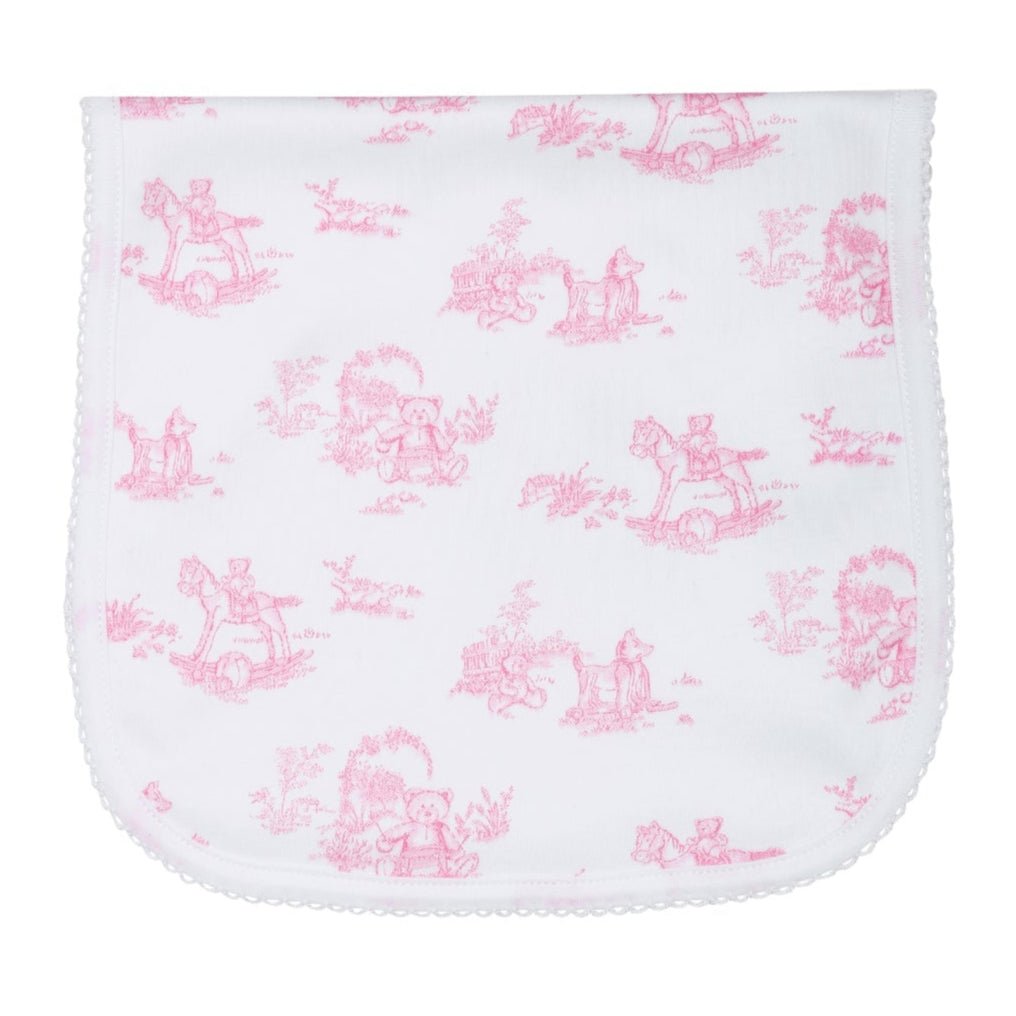 Pink Toile Burp Cloth - HoneyBug