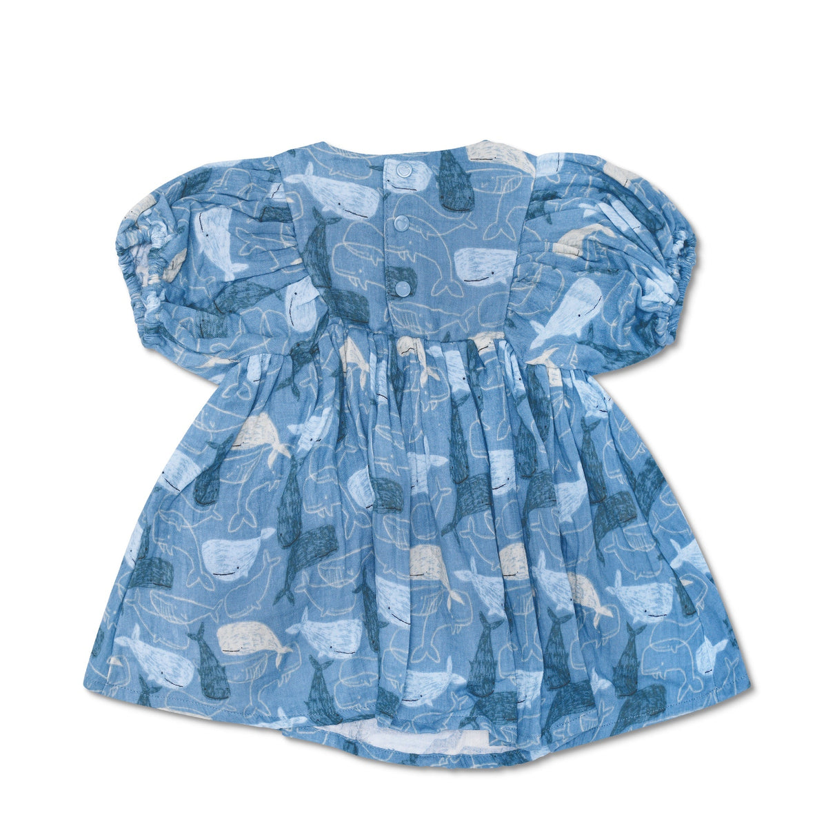 Dress with Puff Sleeves - Whale Tales - HoneyBug