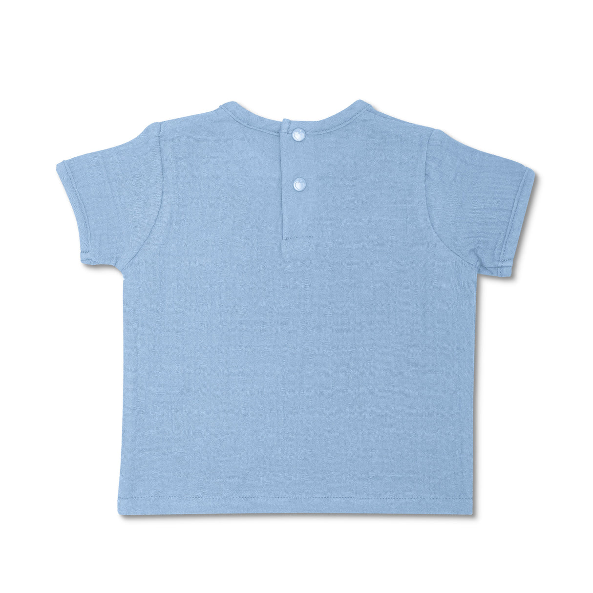 Muslin Short Sleeve Shirt - Blue - HoneyBug