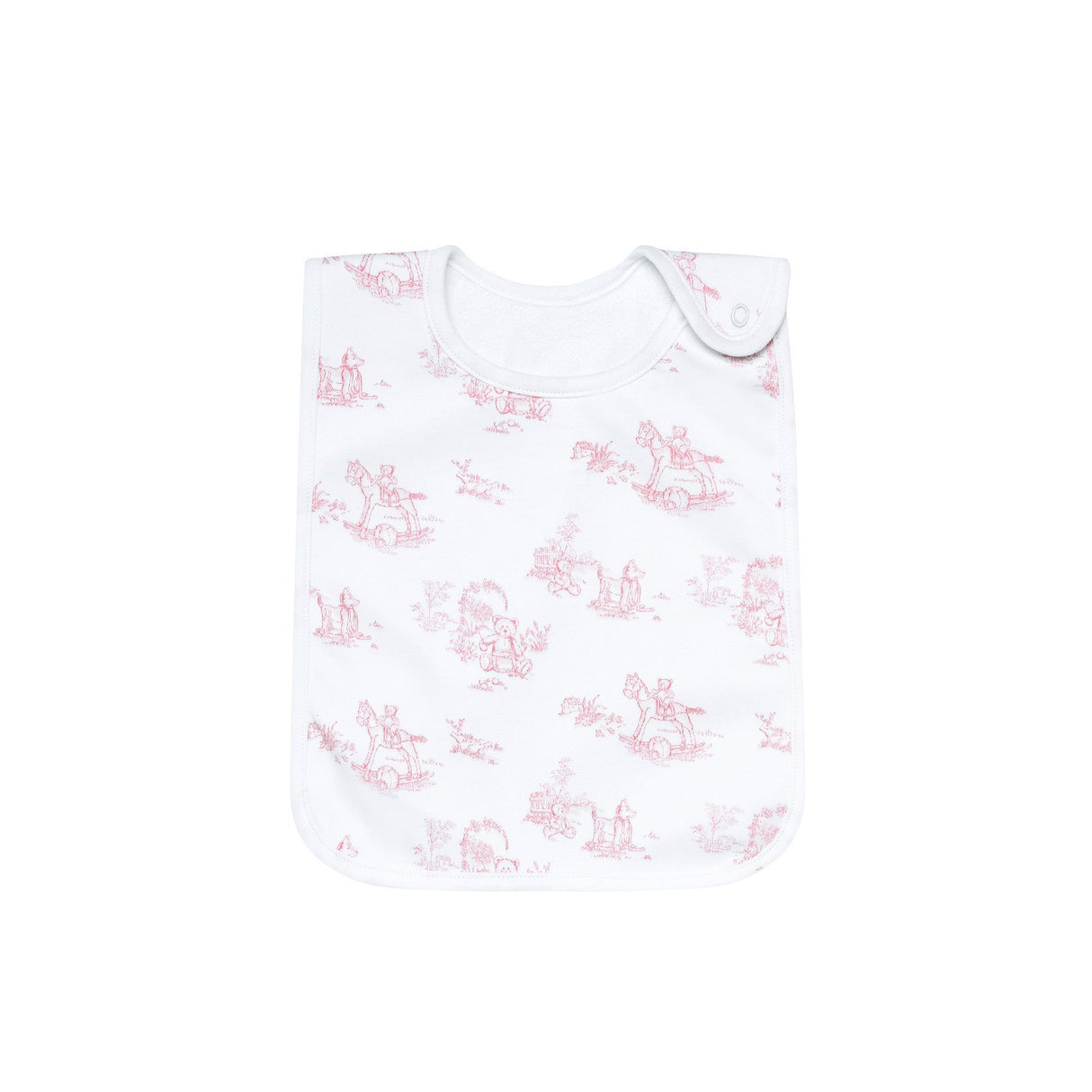Pink Toile Baby Feeding Bib - HoneyBug