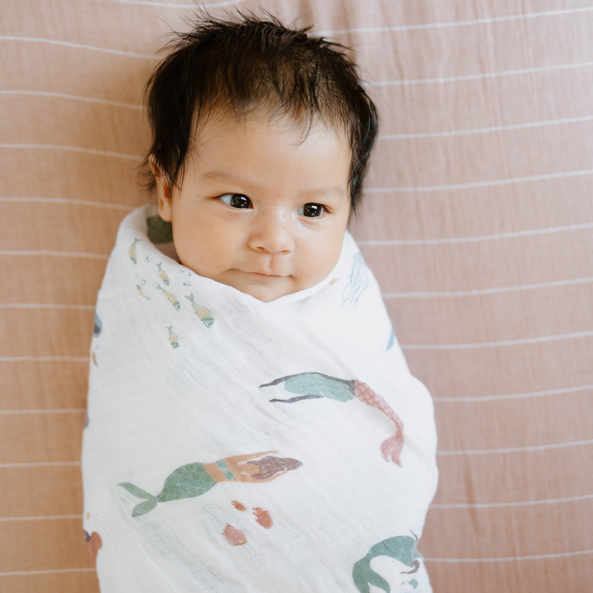 Cotton Muslin Swaddle Blanket 3 Pack - Mermaids - HoneyBug