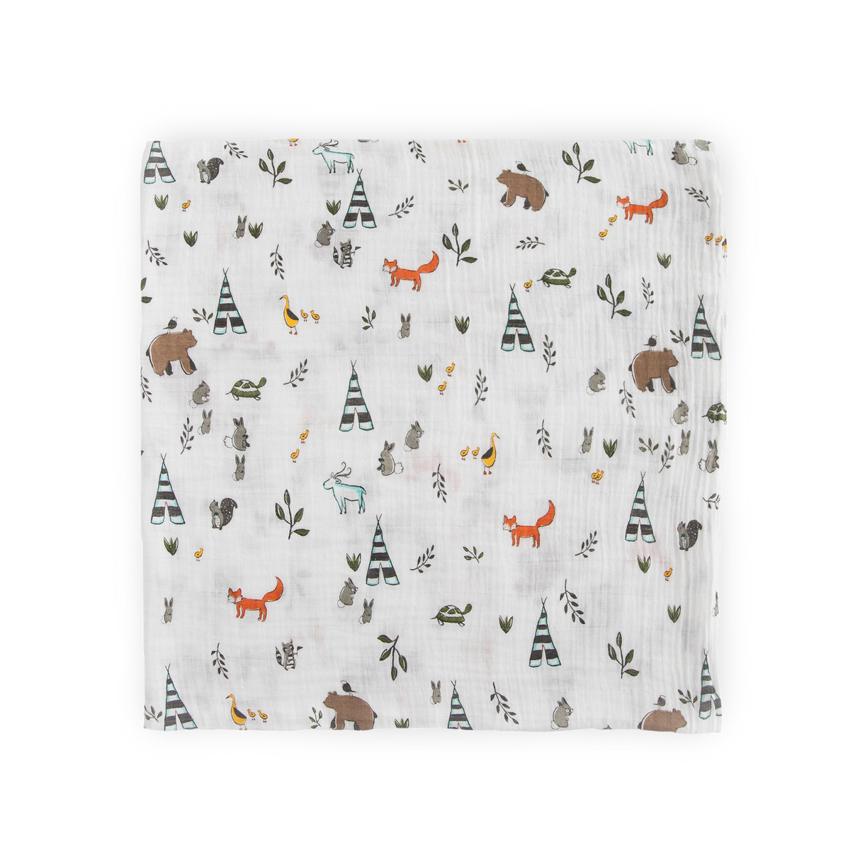 Cotton Muslin Swaddle Blanket - Forest Friends - HoneyBug