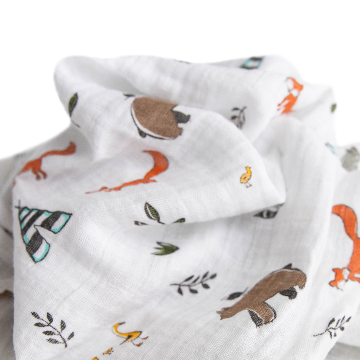 Cotton Muslin Swaddle Blanket - Forest Friends - HoneyBug