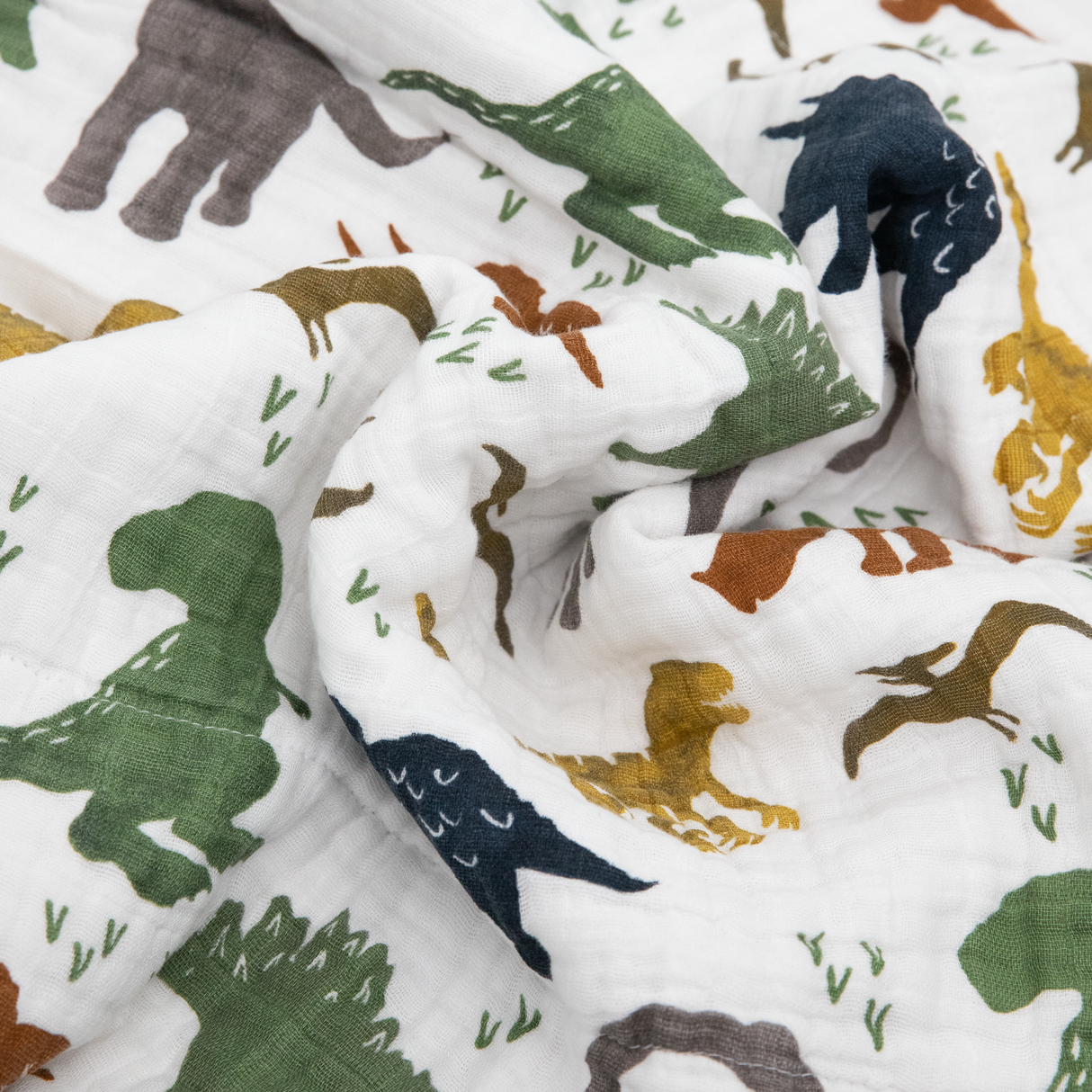 Original Cotton Muslin Quilt - Dino Friends - HoneyBug