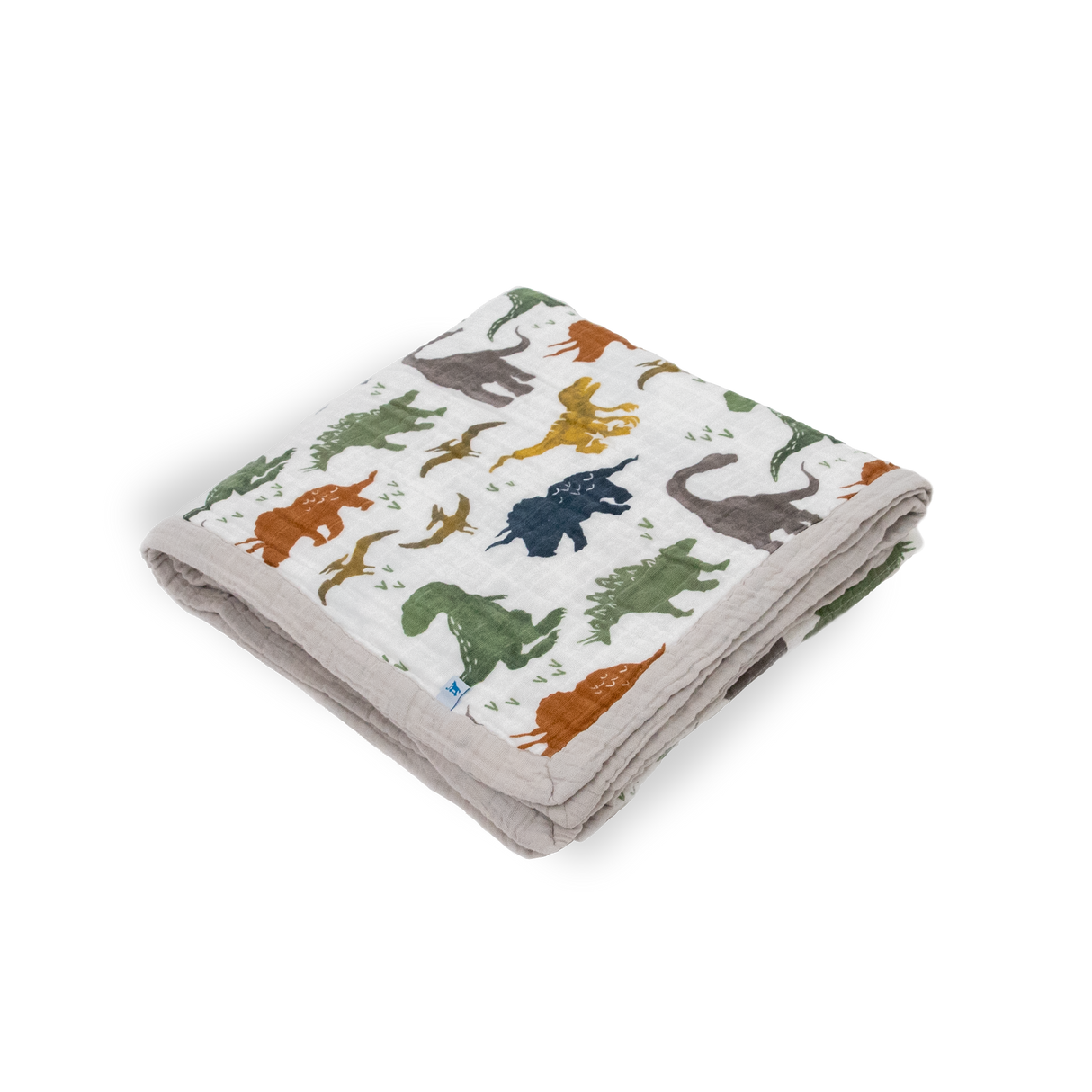 Cotton Muslin Quilted Throw - Dino Friends - HoneyBug