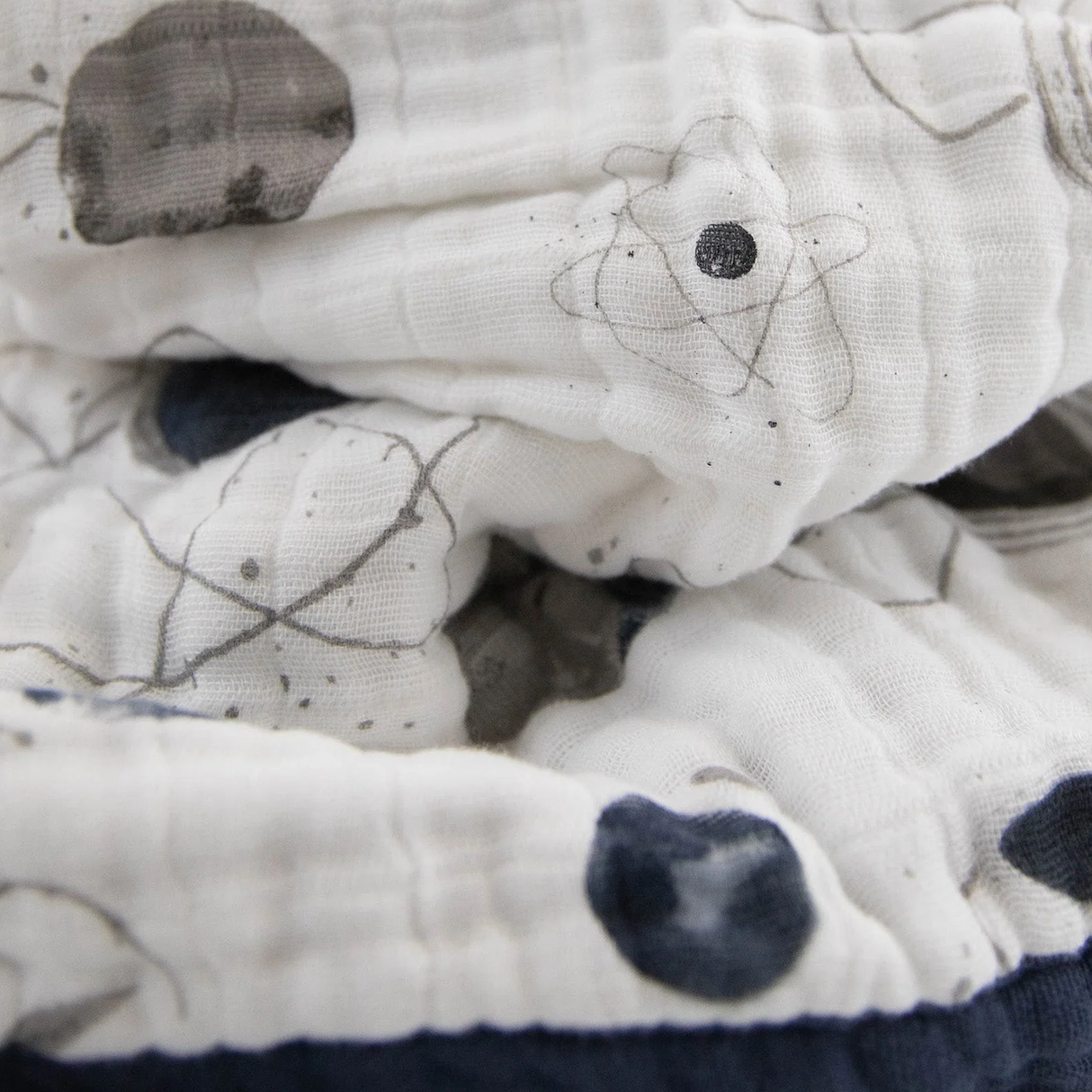 Cotton Muslin Baby Quilt - Planetary - HoneyBug