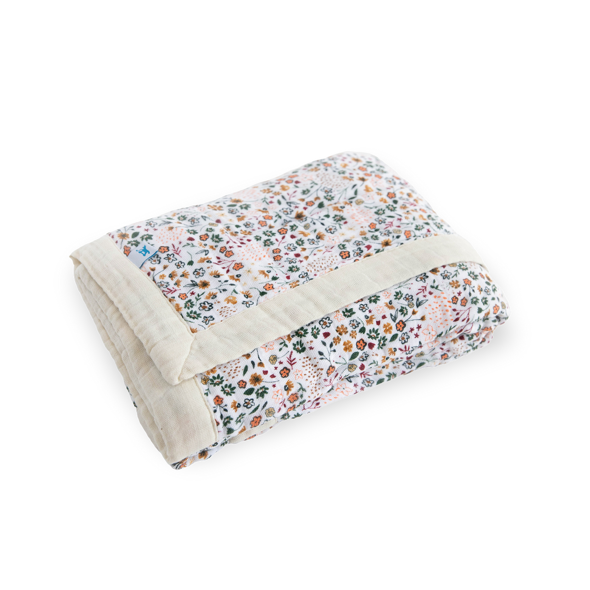 Cotton Muslin Baby Quilt - Pressed Petals - HoneyBug