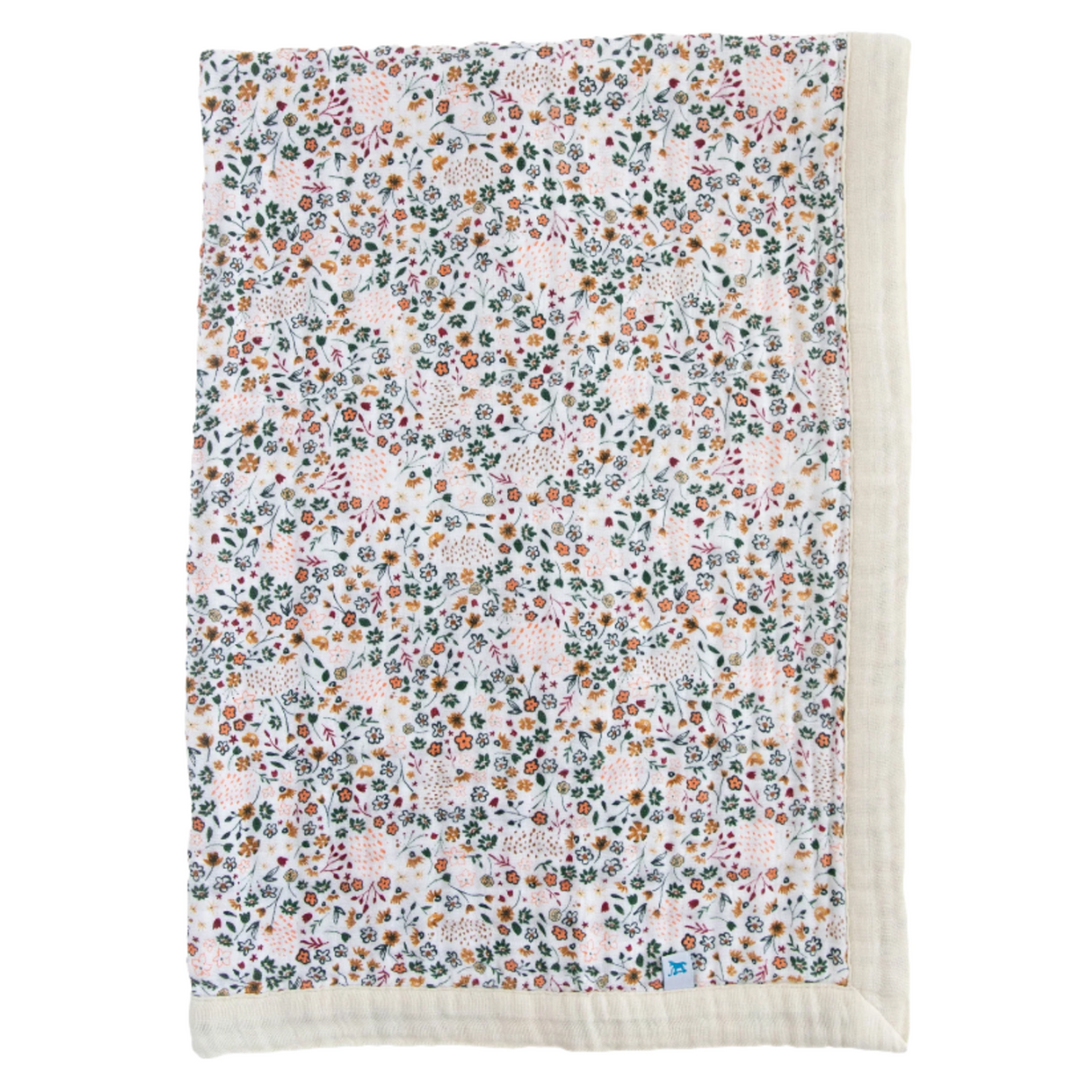 Cotton Muslin Baby Quilt - Pressed Petals - HoneyBug