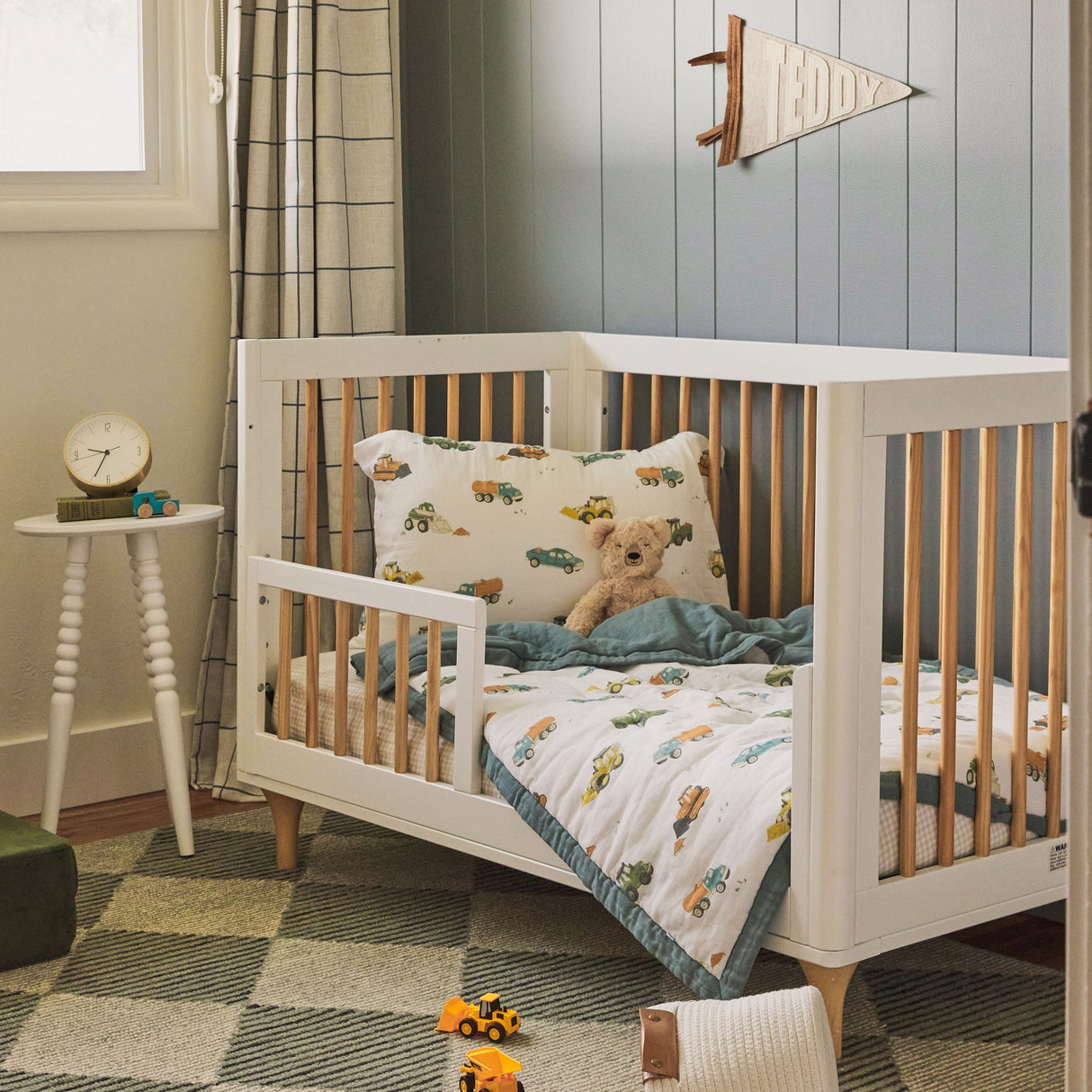 Cotton Muslin Toddler Comforter - Work Trucks - HoneyBug