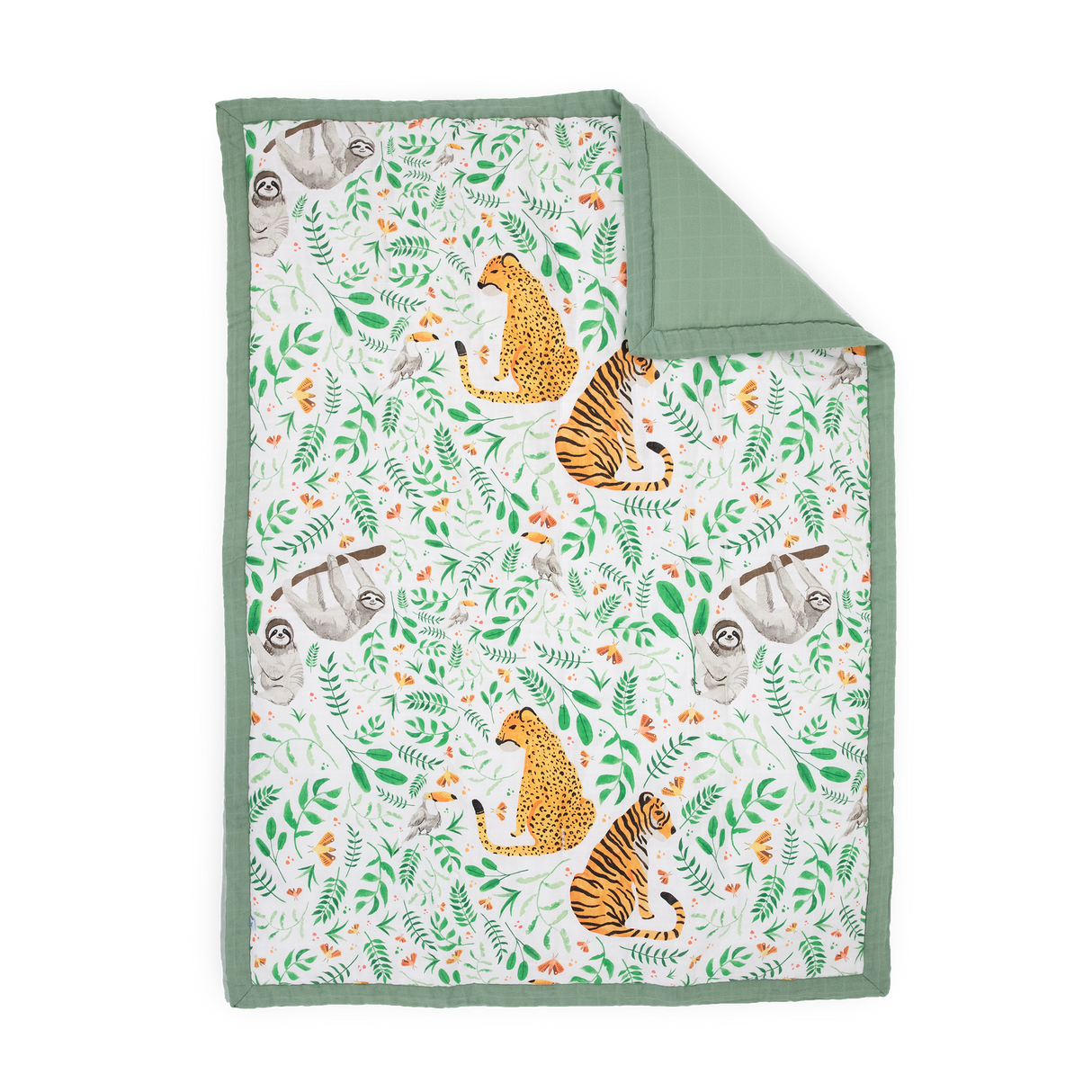 Cotton Muslin Toddler Bedding 3 Piece Set - Mighty Jungle - HoneyBug