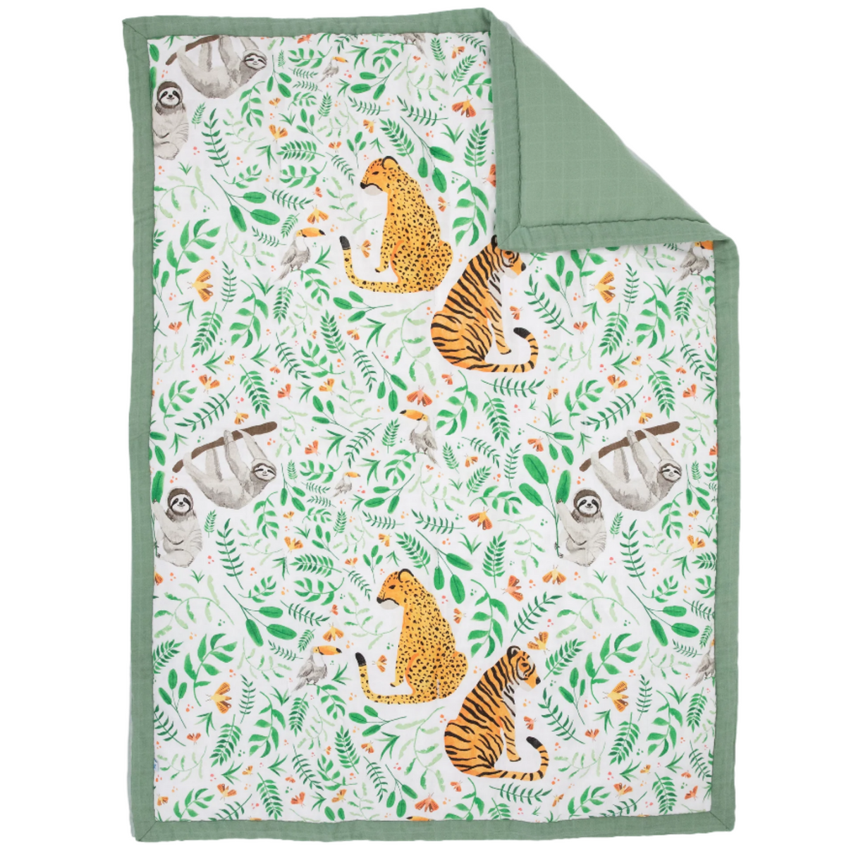 Cotton Muslin Toddler Comforter - Mighty Jungle - HoneyBug