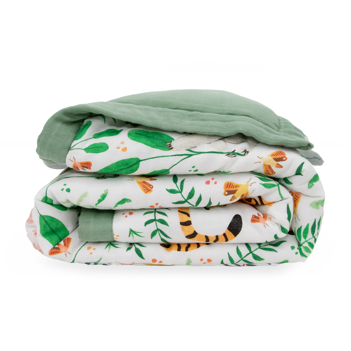 Cotton Muslin Toddler Comforter - Mighty Jungle - HoneyBug