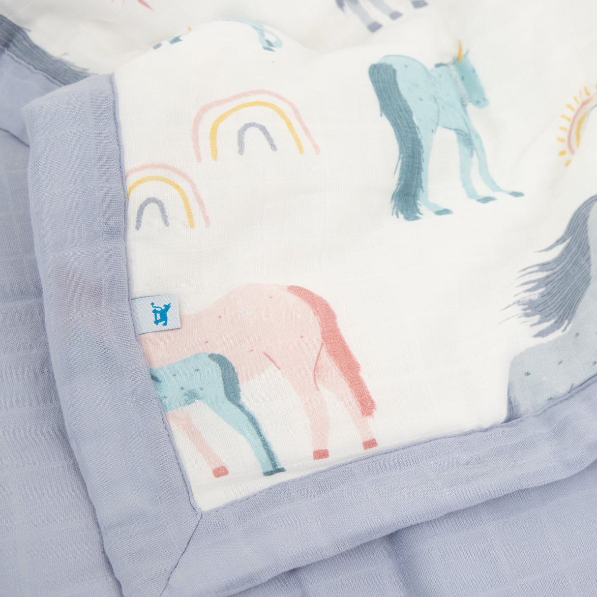 Cotton Muslin Toddler Comforter - Unicorns - HoneyBug