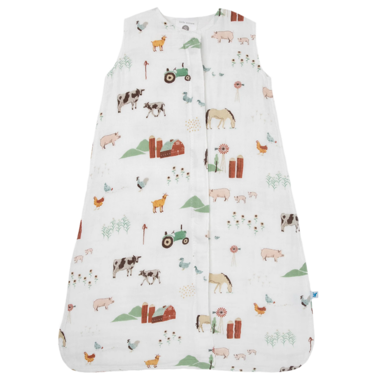 Cotton Muslin Sleep Bag - Farmyard - HoneyBug