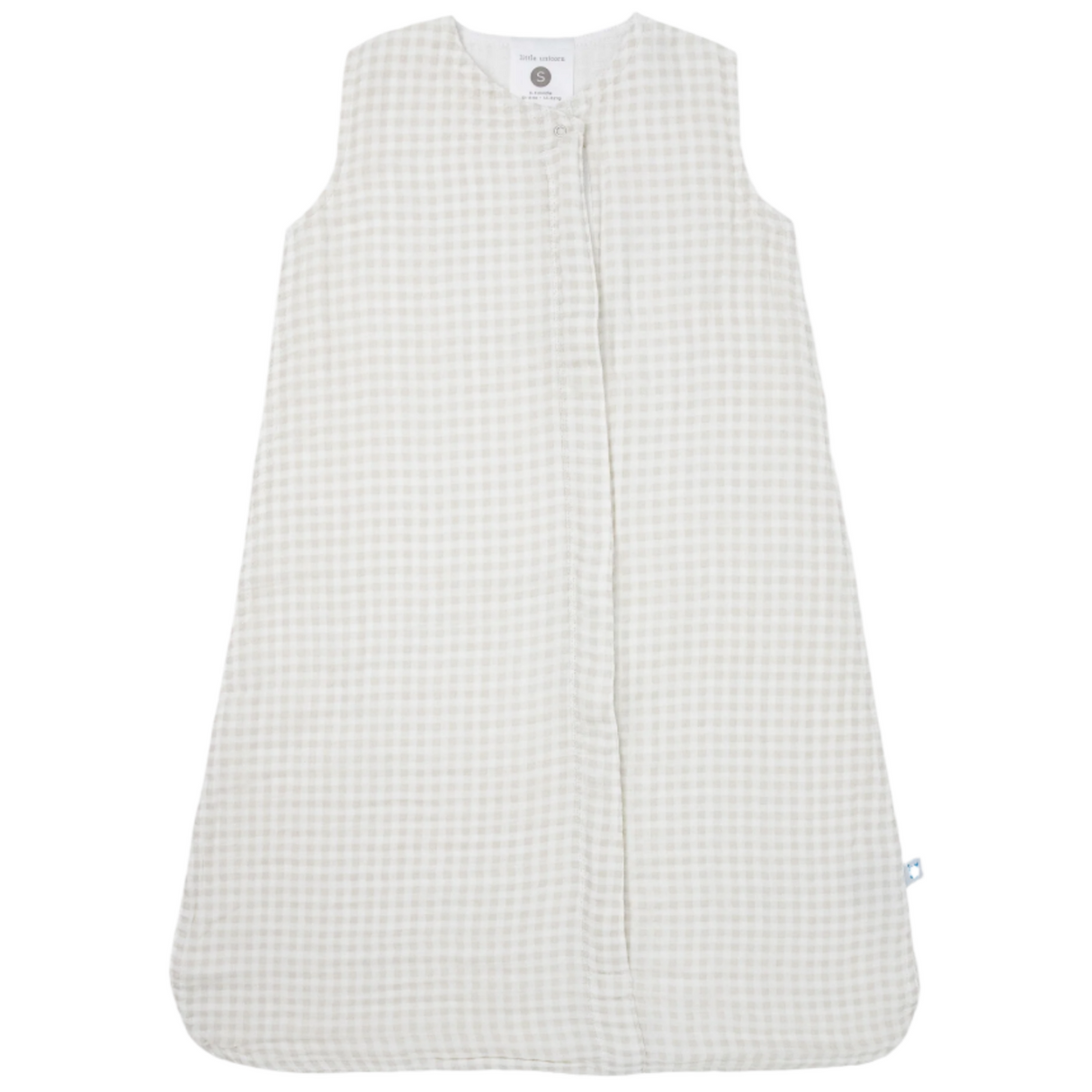 Cotton Muslin Sleep Bag - Tan Gingham - HoneyBug
