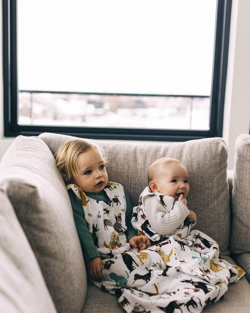 Cotton Muslin Sleep Bag - Woof - HoneyBug