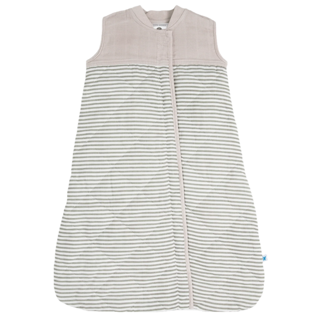Cotton Muslin Quilted Sleep Bag - Grey Stripe - HoneyBug