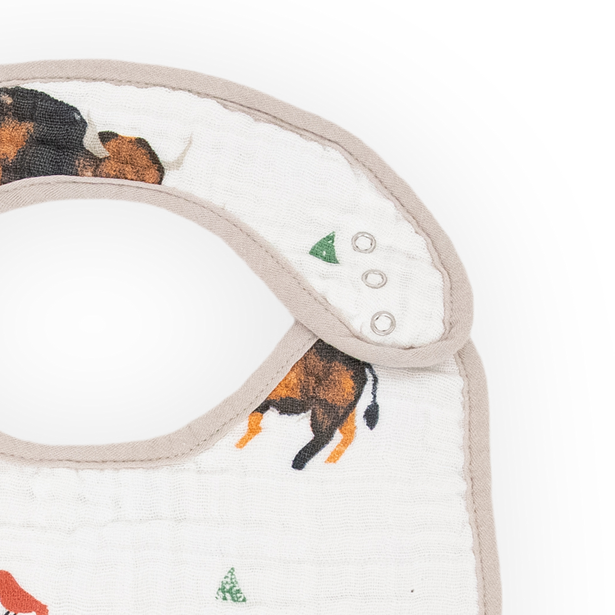 Cotton Muslin Classic Bib 3 pack - Bison - HoneyBug
