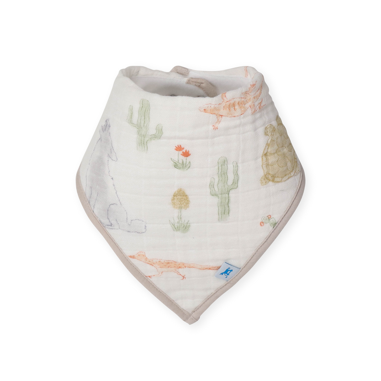 Cotton Muslin + Fleece Bandana Bib 4 Pack - Adobe Checker - HoneyBug