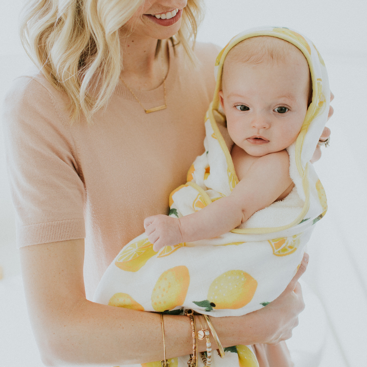 Infant Hooded Towel - Lemon - HoneyBug