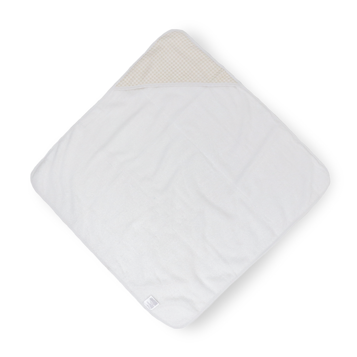 Infant Hooded Towel - Tan Gingham - HoneyBug