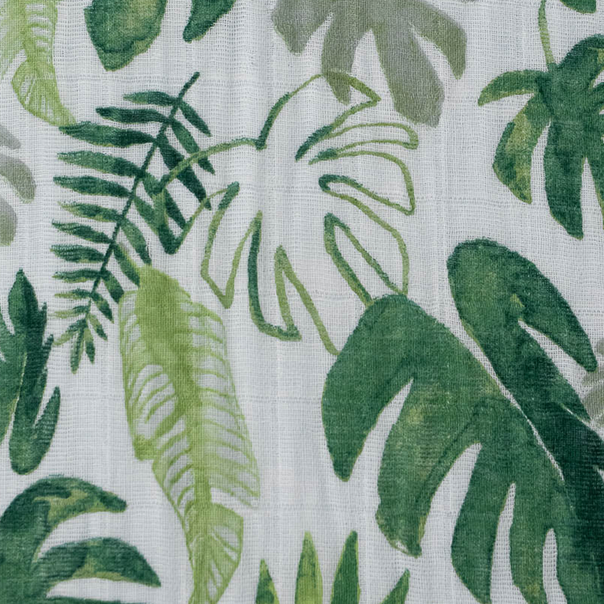 Cotton Muslin Crib Sheet - Tropical Leaf - HoneyBug