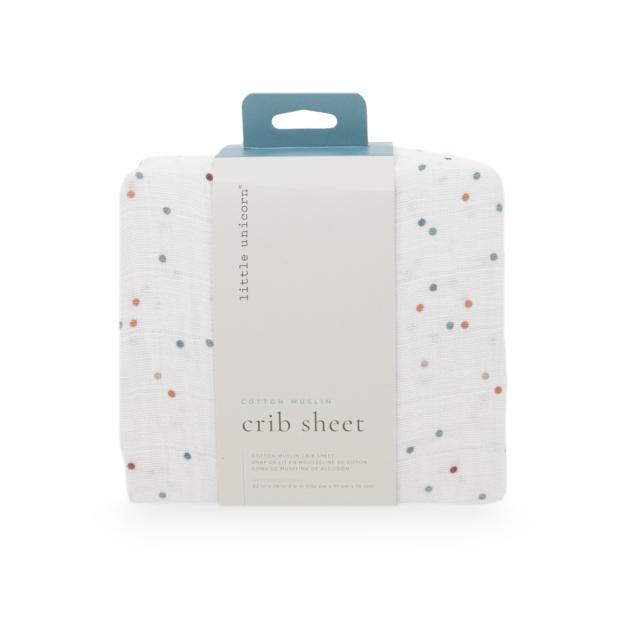 Cotton Muslin Crib Sheet - Dots - HoneyBug