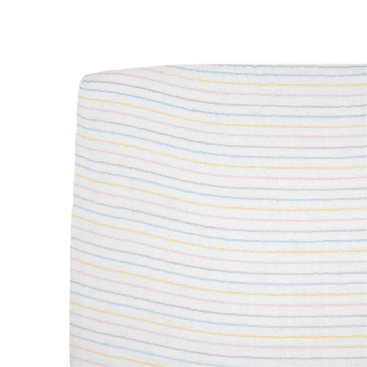 Cotton Muslin Crib Sheet - Unicorn Stripe - HoneyBug