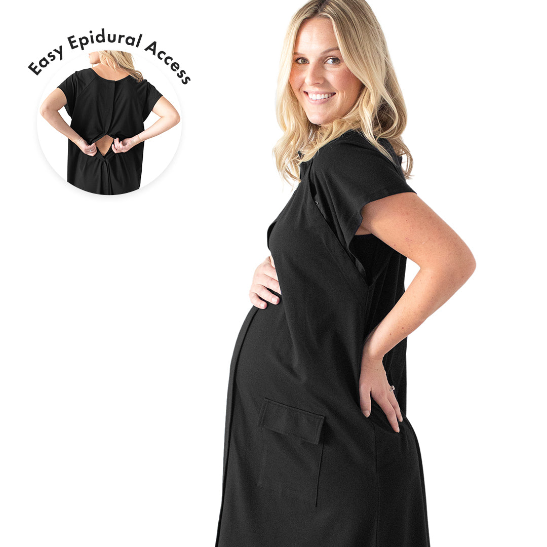 Universal Labor & Delivery Gown | Black - HoneyBug