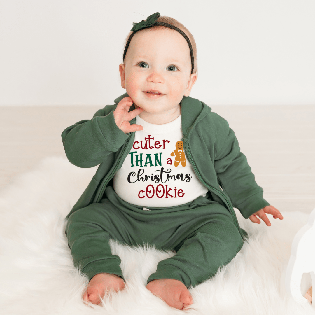 long sleeve graphic bodysuit | christmas cookie - HoneyBug