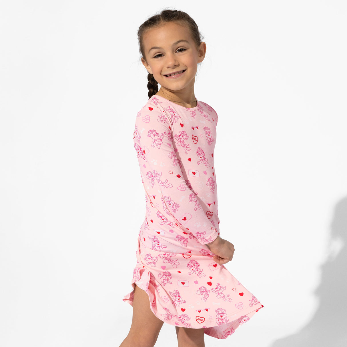 PAW Patrol: Pretty PAWSOME Pink Bamboo Girls' Long Sleeve Dress - HoneyBug