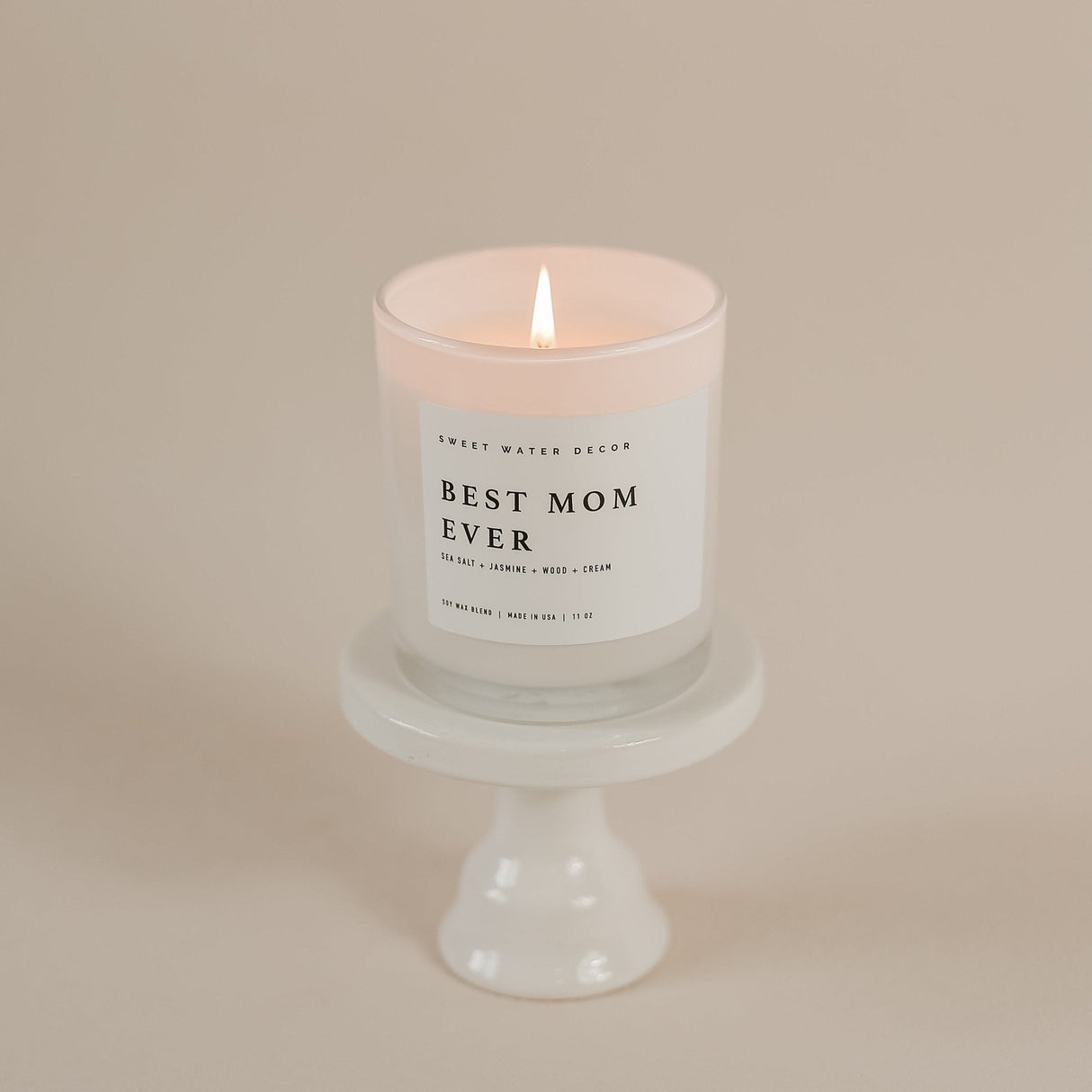 Best Mom Ever! Soy Candle - White Jar - 11 oz (Spa Day) - HoneyBug