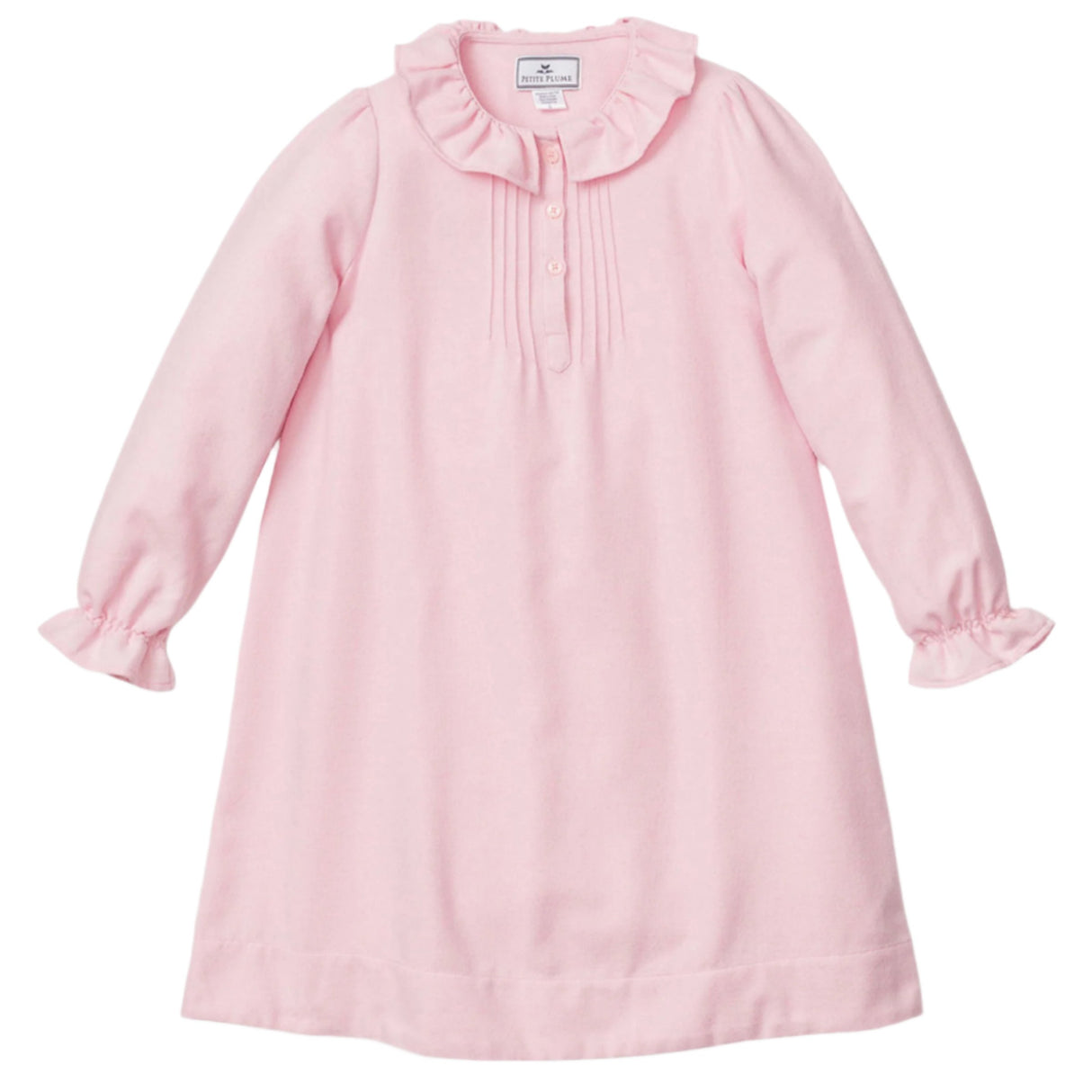 Girl's Flannel Victoria Nightgown in Pink - HoneyBug