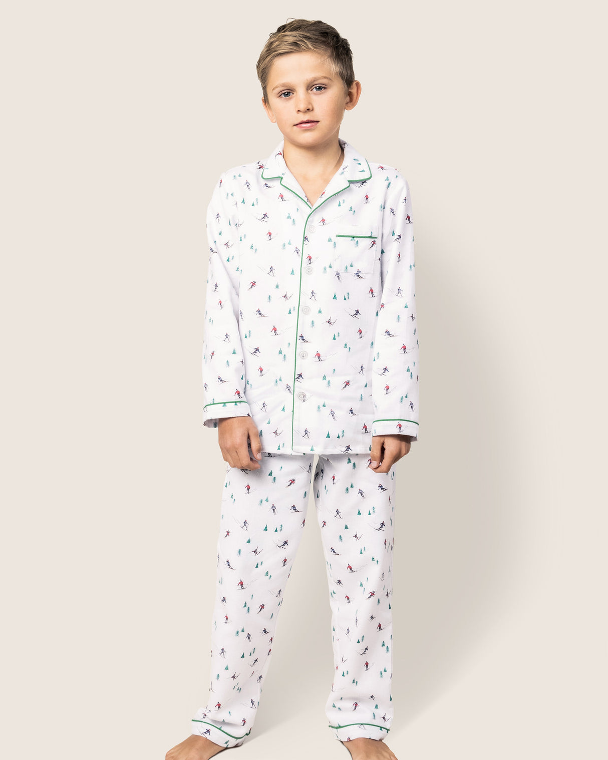 Kid's Flannel Pajama Set in Aprรจs Ski - HoneyBug