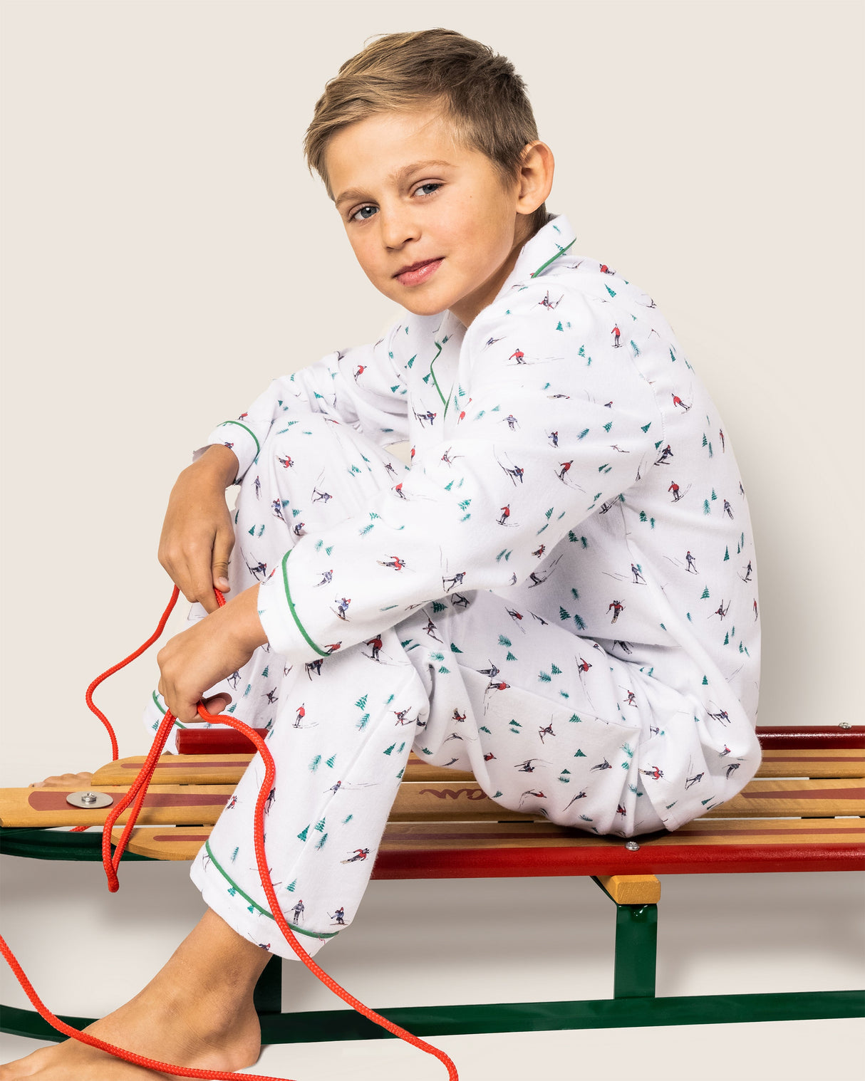 Kid's Flannel Pajama Set in Aprรจs Ski - HoneyBug