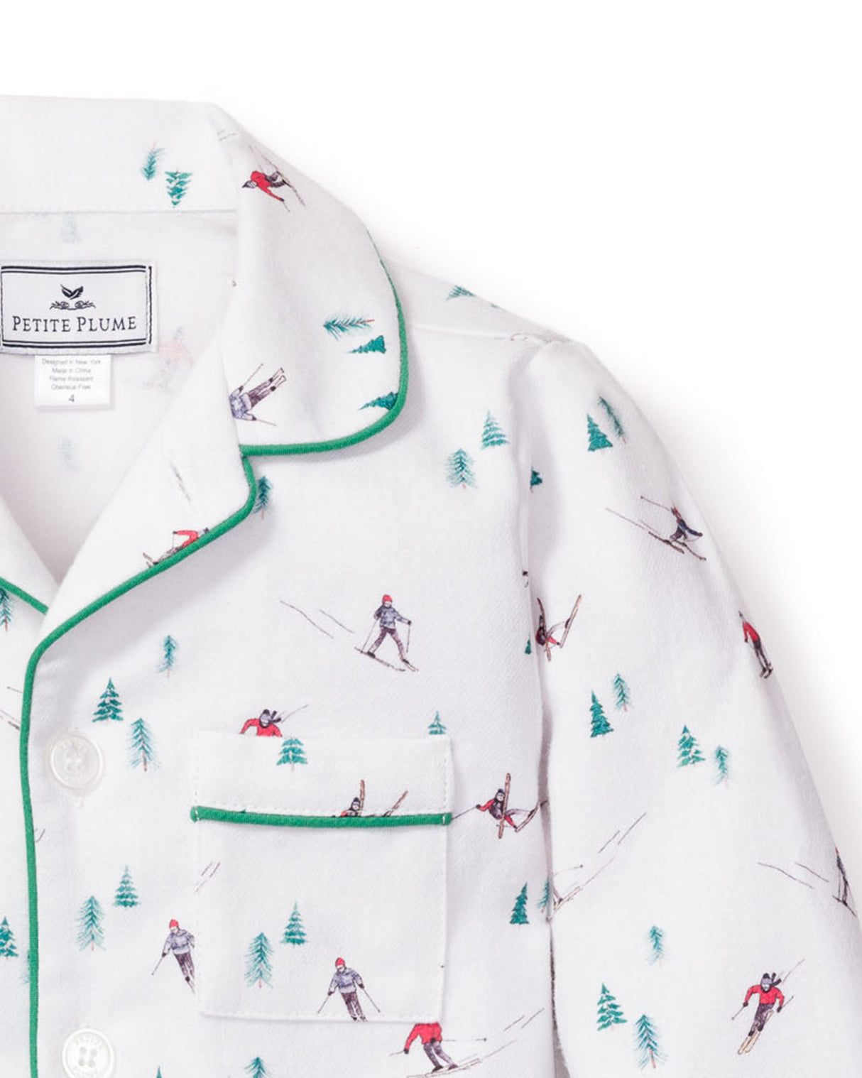 Kid's Flannel Pajama Set in Aprรจs Ski - HoneyBug