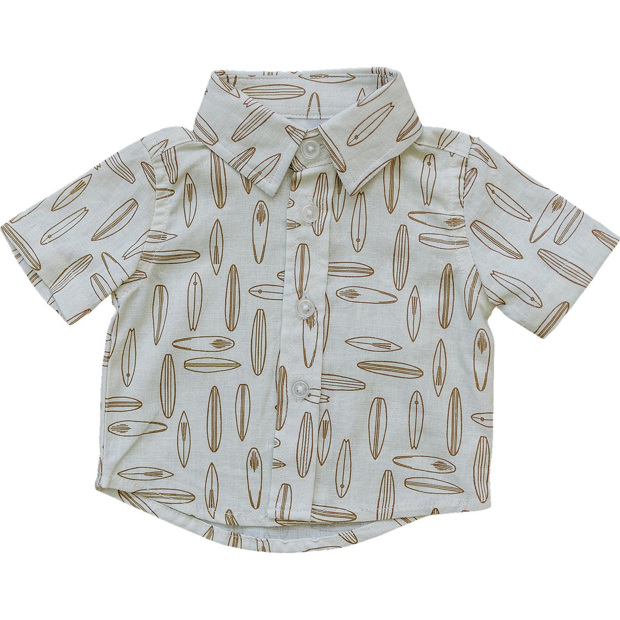 Surfboard Linen Button Up Shirt - HoneyBug