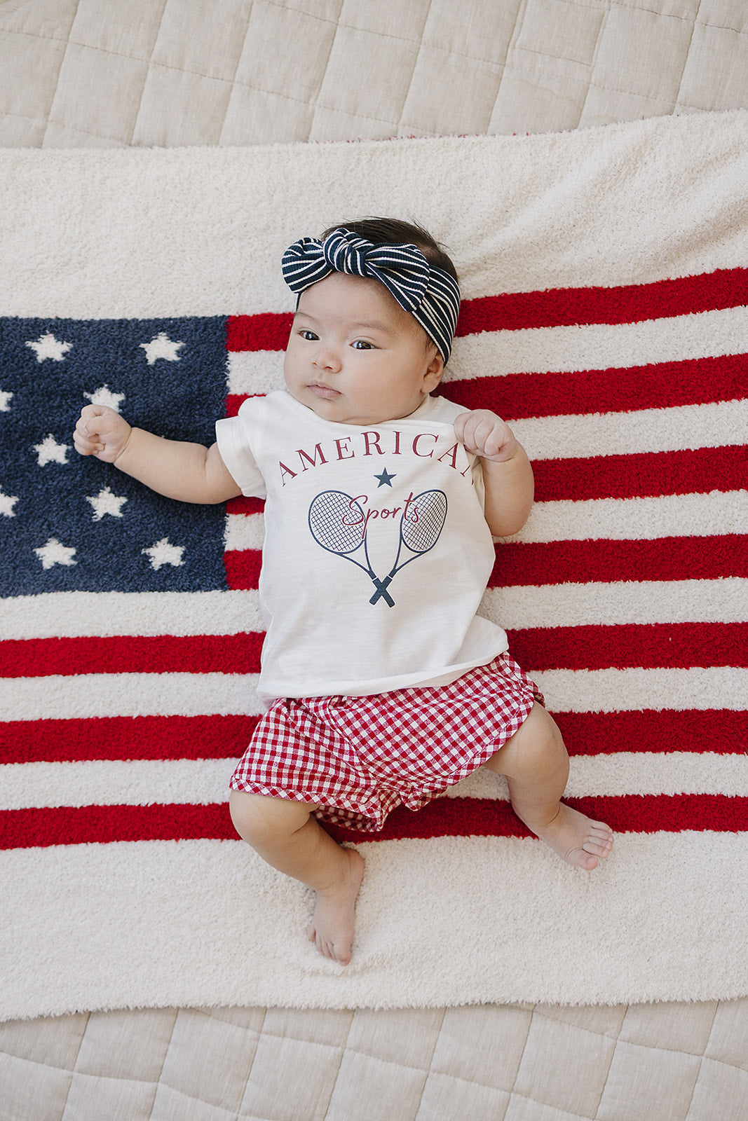 Navy Stripes Ribbed Bamboo Head Wrap - HoneyBug