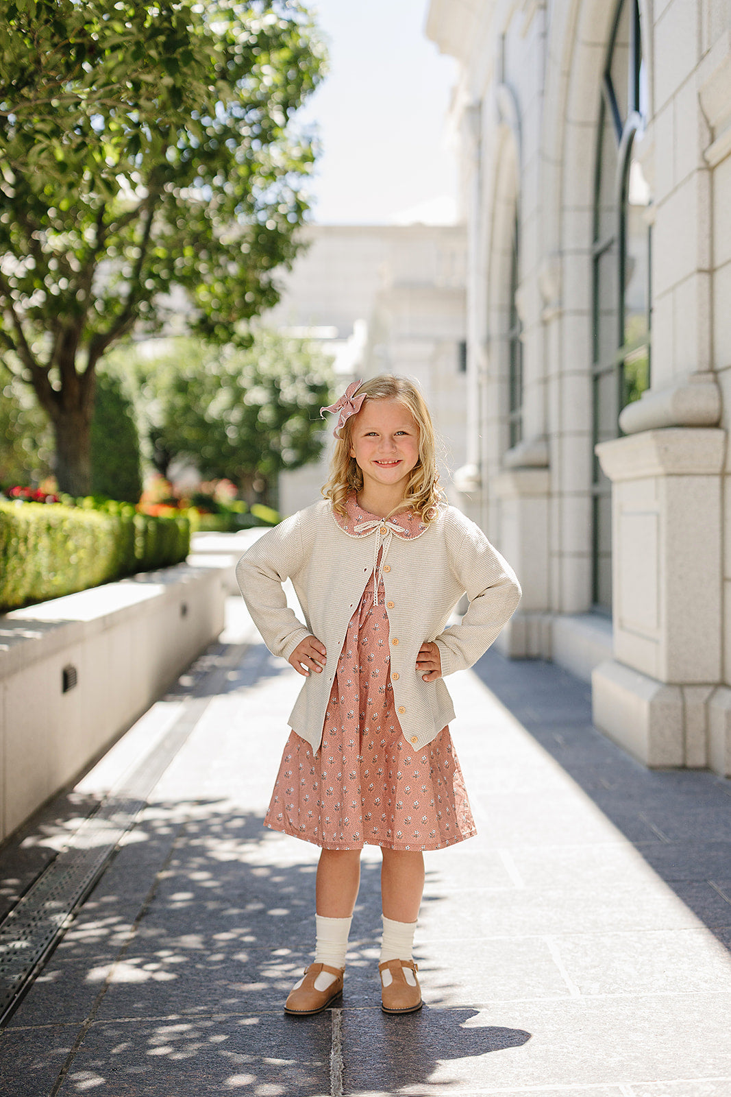 Vintage Pink Floral Dress - HoneyBug