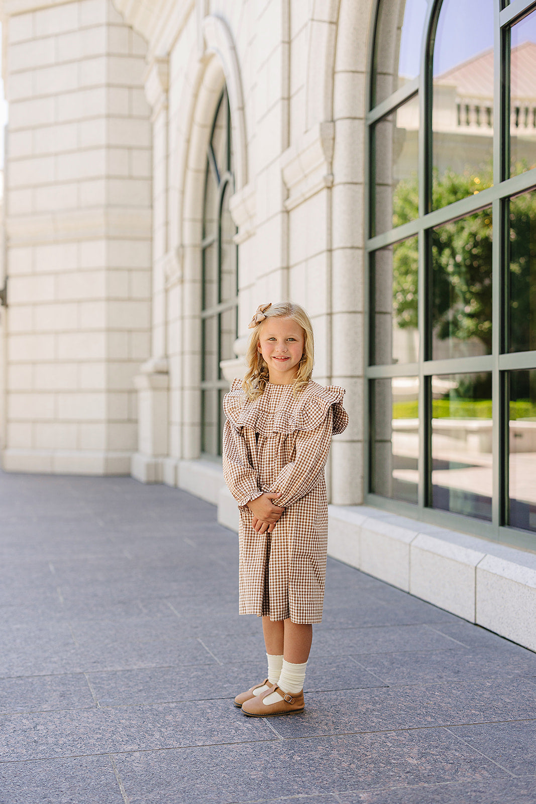 Gingham Ruffle Dress - HoneyBug